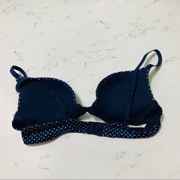 Soutien-gorge Push-up Maidenform 34A - Marron à Pois Bleus - Bretelles Convertibles - Neuf Sans étiquette